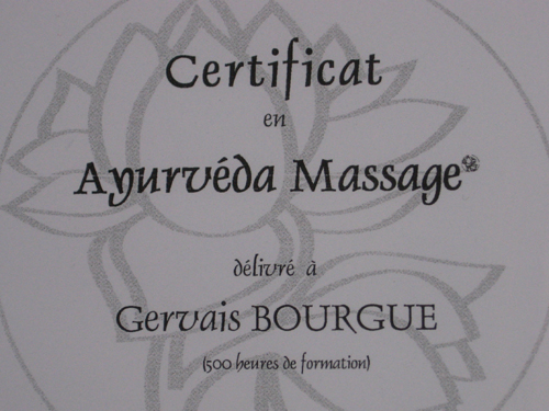 Certificat en Ayurvéda Massage